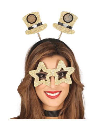 SET ULTIMO DELL'ANNO TIARA E OCCH.ORO - L'Officina delle feste