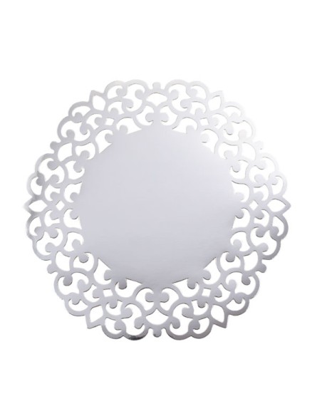 SOTTOPIATTI ARGENTO LASER CARTONCINO 33CM 4PZ - L'Officina