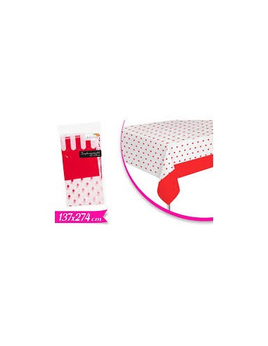 TOVAGLIA 137*275CM ROSSO POIS - L'Officina delle feste