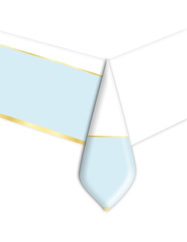 Tovaglia in plastica chic celeste140x270cm - L'Officina delle