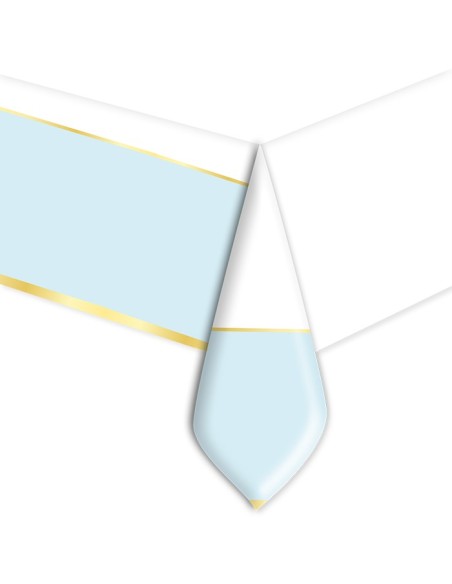Tovaglia in plastica chic celeste140x270cm - L'Officina delle