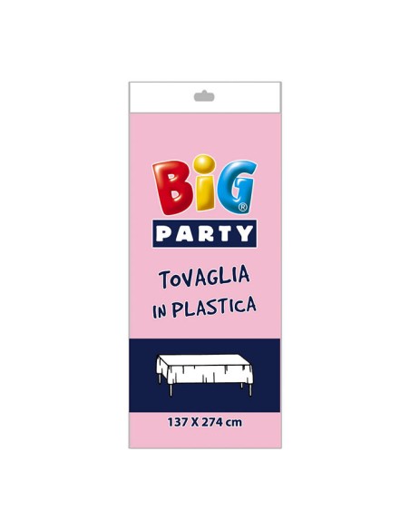 Tovaglia in plastica cm.137 x 274 Rosa - L'Officina delle feste
