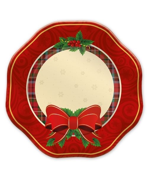 8 PIATTI CM.27 CHRISTMAS RIBBON 2