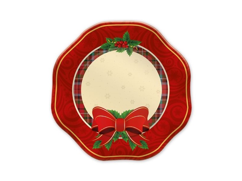8 PIATTI CM.27 CHRISTMAS RIBBON