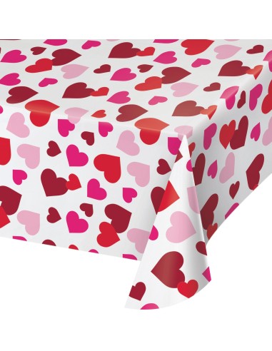 TOVAGLIA PLAST. WATERCOLOR HEARTS 137X259 - L'Officina delle