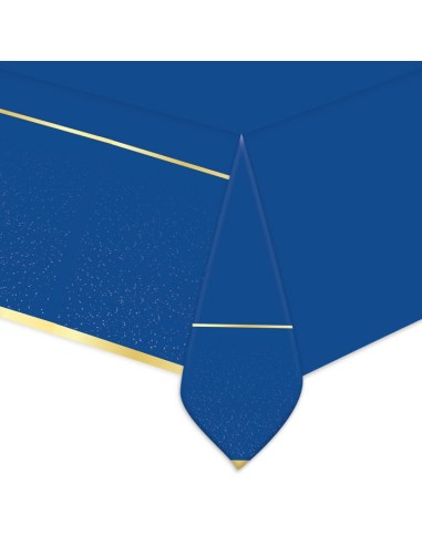 TOVAGLIA PLASTICA BLUE GOLD 140x270cm - L'Officina delle feste
