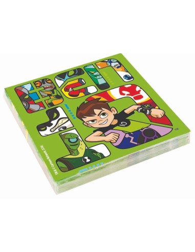 TOVAGLIOLI 20 PZ CM33X33 BEN 10 - L'Officina delle feste