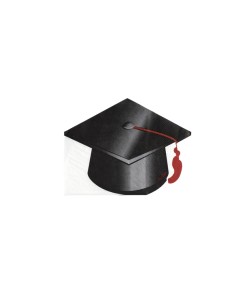TOVAGLIOLI 33x25 cm SAGOMA CAPPELLO LAUREA 16PZ - L'Officina 2