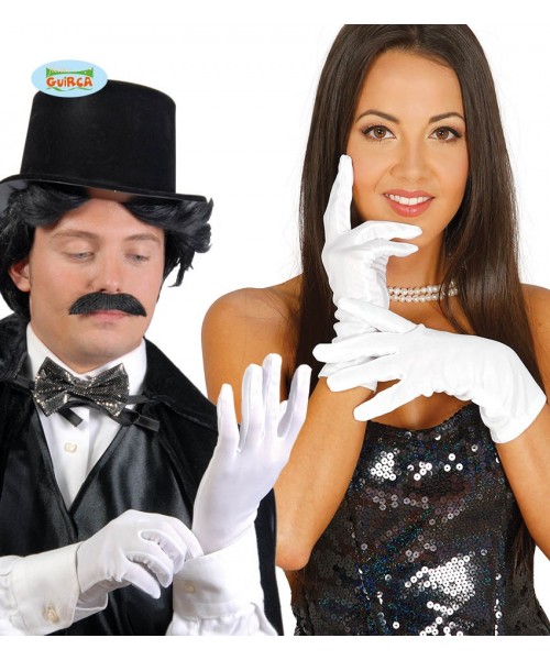 PAR DE GUANTES BLANCOS 25 CM