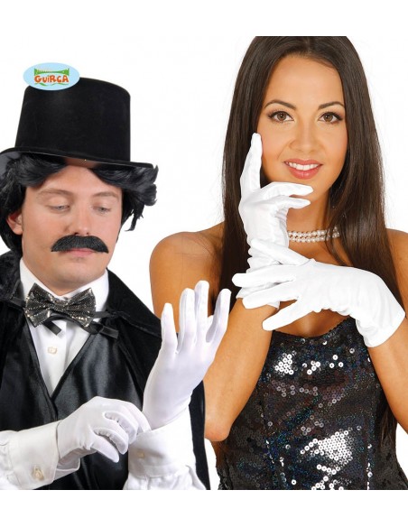 PAR DE GUANTES BLANCOS 25 CM