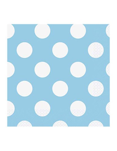 TOVAGLIOLI 33X33 CELESTE POIS BIANCHI 16PZ - L'Officina delle