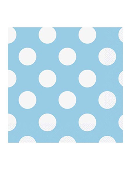 TOVAGLIOLI 33X33 CELESTE POIS BIANCHI 16PZ - L'Officina delle