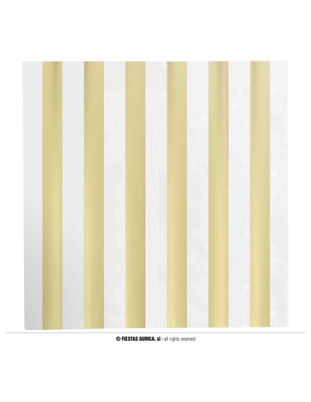 TOVAGLIOLI 33X33 CM ORO E BIANCHI A RIGHE 12PZ - L'Officina