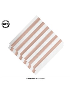 TOVAGLIOLI 33X33 CM ROSE GOLD BIANCHI A RIGHE 12PZ - L'Officina 2