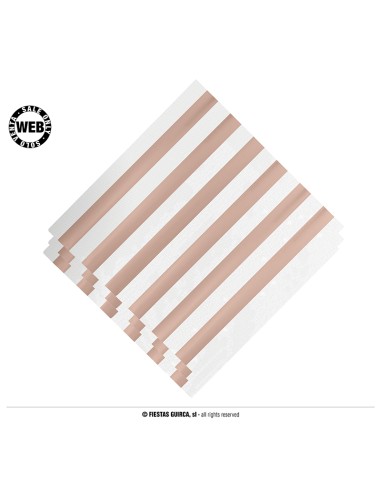 TOVAGLIOLI 33X33 CM ROSE GOLD BIANCHI A RIGHE 12PZ - L'Officina