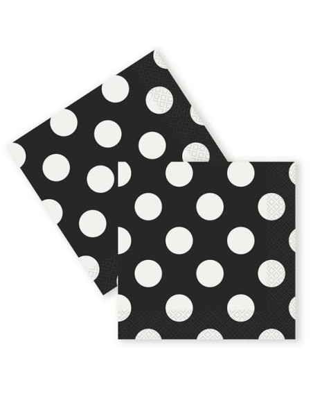 TOVAGLIOLI 33X33 NERO POIS BIANCHI PZ.16 - L'Officina delle
