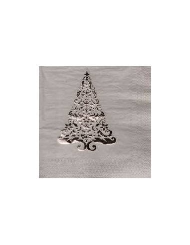 Tovaglioli albero serigrafico silver pz 16 - L'Officina delle