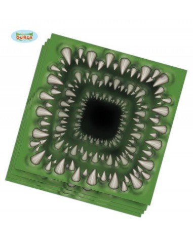 TOVAGLIOLI DENTI MOSTRO 33X33CM HALLOWEEN PZ. 20 - L'Officina