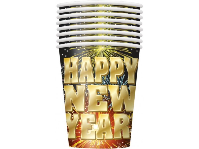 BICCHIERE PZ.8 FIREWORKS NEW YEAR 270ML