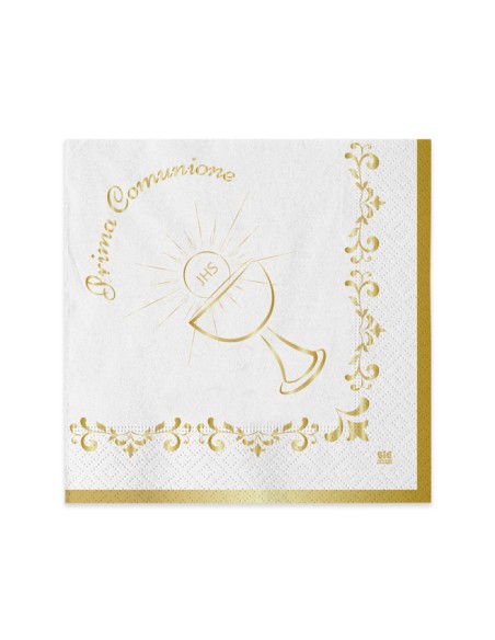 TOVAGLIOLI PRIMA COMUNIONE GOLD CM.33X33 PZ.20 - L'Officina