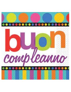 TOVAGLIOLO 25X25 PZ. 16 STRIPES AND DOTS - L'Officina delle 2