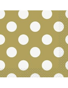 TOVAGLIOLO 25X25 ORO POIS BIANCO 16PZ - L'Officina delle feste 2