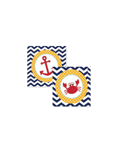 TOVAGLIOLO 33X33 18PZ ANCHOR AHOY MATEY - L'Officina delle feste