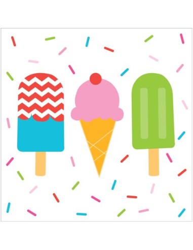 TOVAGLIOLO 33X33 FROZEN FUN GELATI - L'Officina delle feste