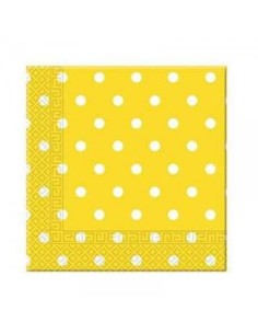 TOVAGLIOLO 33x33 GIALLO POIS BIANCHI PZ. 12 - L'Officina delle 2