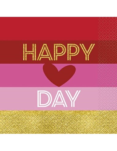 TOVAGLIOLO 33X33 HAPPY VALENTINE 16PZ - L'Officina delle feste