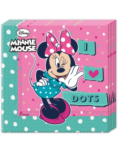 TOVAGLIOLO 33X33 MINNIE DOTS 20PZ - L'Officina delle feste
