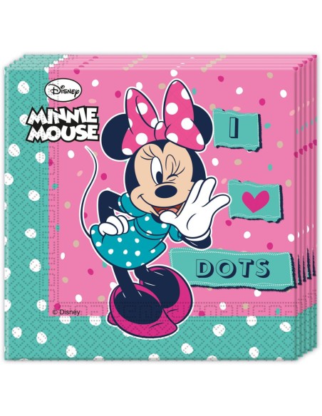 TOVAGLIOLO 33X33 MINNIE DOTS 20PZ - L'Officina delle feste