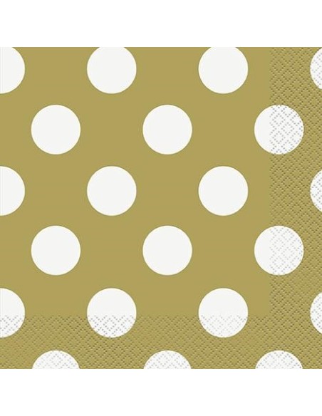 TOVAGLIOLO 33X33 ORO POIS BIANCO 16PZ - L'Officina delle feste