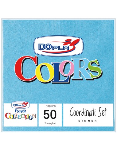 TOVAGLIOLO 33X33 PZ. 50 CELESTE - L'Officina delle feste