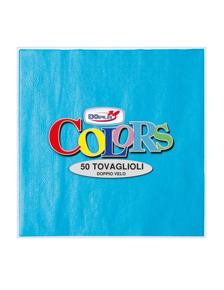 TOVAGLIOLO 33X33 PZ.50 TURCHESE - L'Officina delle feste