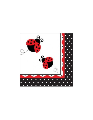 TOVAGLIOLO 33X33CM PZ. 16 COCCINELLE - L'Officina delle feste