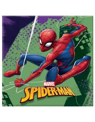 TOVAGLIOLO 33X33CM SPIDERMAN TEAM 20PZ - L'Officina delle feste