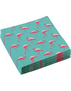 TOVAGLIOLO 33X33CM FLAMINGO FENICOTTERO 20PZ - L'Officina delle 2