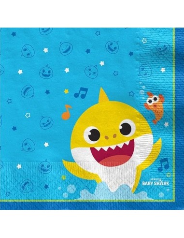 TOVAGLIOLO BABY SHARK 33X33 CM 16PZ - L'Officina delle feste