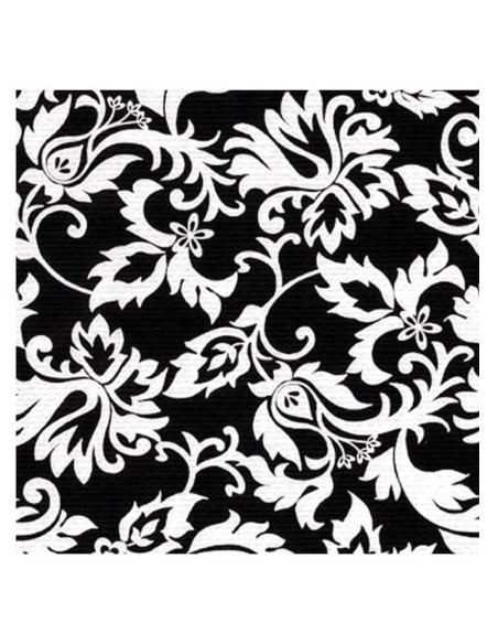 TOVAGLIOLO DAMASCATO NERO 33X33CM 17PZ - L'Officina delle feste