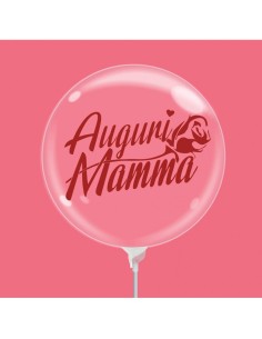 PALLONE BUBBLE MINI 10" AUGURI MAMMA 25CM 1PZ - L'Officina