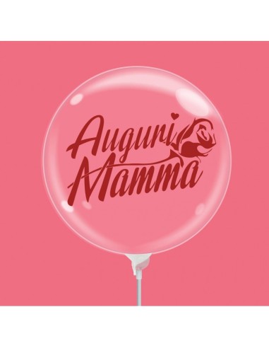 PALLONE BUBBLE MINI 10" AUGURI MAMMA 25CM 1PZ - L'Officina