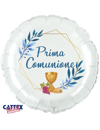 PALLONE MYLAR 18" PRIMA COMUNIONE BLU ROYAL45 CM - L'Officina