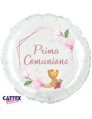 PALLONE MYLAR 18" PRIMA COMUNIONE ROSE GOLD 45 CM - L'Officina