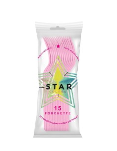 FORCHETTA PLASTICA RIUTILIZZABILE ROSA 15PZ - L'Officina delle