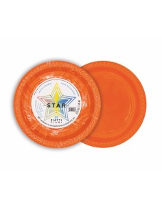 PIATTO PLASTICA RIUTILIZZABILE Ø 17CM ARANCIONE 50PZ -