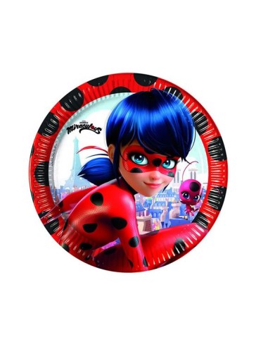 PIATTO CARTA 23CM MIRACULOUS LADYBUG PZ.8 - L'Officina delle