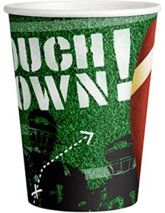BICCHIERI CARTA 250ML TOUCHDOWN RUGBY 8PZ - L'Officina delle
