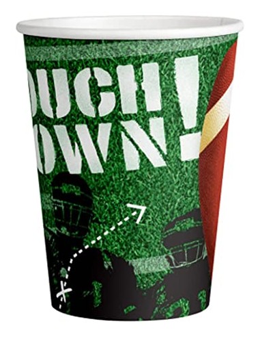 BICCHIERI CARTA 250ML TOUCHDOWN RUGBY 8PZ - L'Officina delle