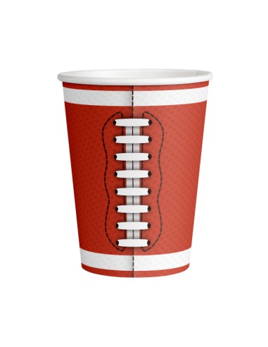 BICCHIERI MAXI CARTA 500ML TOUCHDOWN RUGBY 6PZ - L'Officina